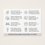 Carte d'instruction de post-soins d'injection Boto (Dos)