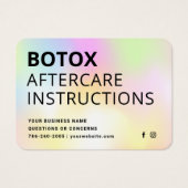 Carte d'instruction de post-soins d'injection Boto (Devant)