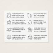 Carte d'instruction de post-soins faciale BB Glow (Dos)