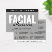 Carte d'instruction de postsoins faciaux gris Prem (Bureau)
