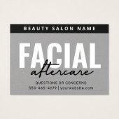 Carte d'instruction de postsoins faciaux gris Prem (Devant)