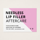 Carte d'instruction de remplissage des lèvres des  (Devant)