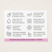 Carte d'instruction de remplissage des lèvres des  (Dos)