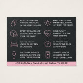 Carte d'instruction de soins après Botox Noir Prem (Dos)