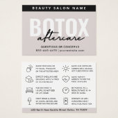 Carte d'instruction de soins après injection de Bo (Devant & derrière)