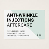 Carte d'instruction de soins après injection de Bo (Devant)