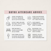 Carte d'instruction de soins après injection de lo (Dos)