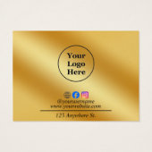 Carte d'instruction de soins métalliques en or de  (Dos)