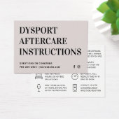 Carte d'instruction de suivi d'injection Dysport (Bureau)