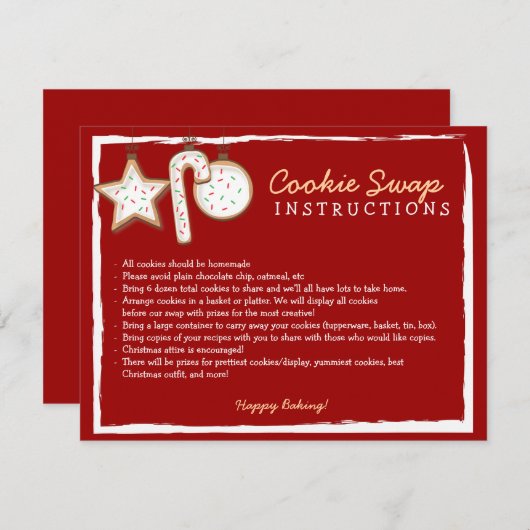 Carte d'instruction d'échange de biscuit - vous (Devant / Derrière)