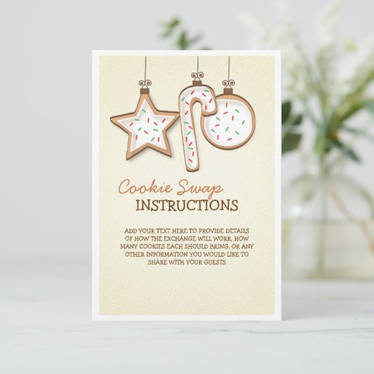 Carte d'instruction d'échange de biscuits de Noël (Debout devant)