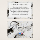 Carte d'instruction en marbre noir et blanc (Devant & derrière)