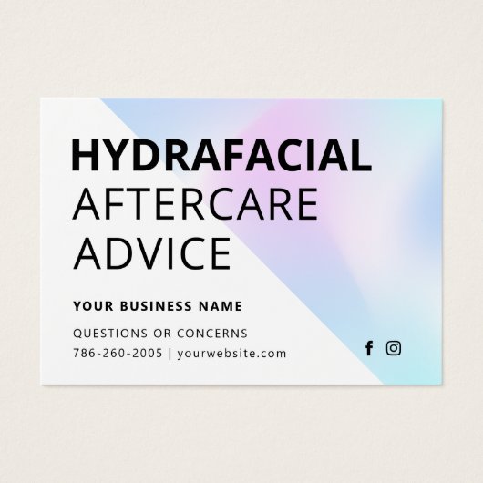 Carte d'instruction HydraFacial (Devant)