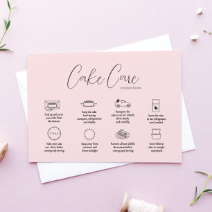 Carte d'instruction Pink Cake Care
