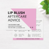 Carte d'instructions AfterCare pour la lèvre rose (Bureau)