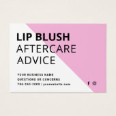 Carte d'instructions AfterCare pour la lèvre rose (Devant)