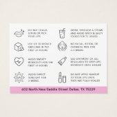 Carte d'instructions AfterCare pour la lèvre rose (Dos)