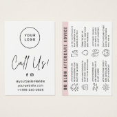 Carte d'instructions d'après-soins BB Glow (Devant & derrière)