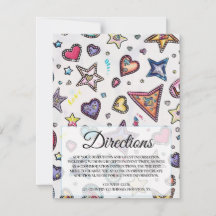 Carte d'instructions de mariage Love & Crystal