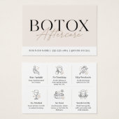 Carte d'instructions de soins après Botox beige él (Devant & derrière)