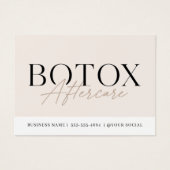 Carte d'instructions de soins après Botox beige él (Devant)