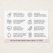 Carte d'instructions de soins après sourcils moder (Dos)
