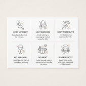 Carte d'instructions de suivi Botox minimaliste (Dos)