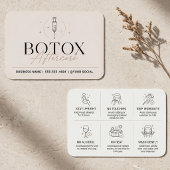 Carte d'instructions de suivi Botox minimaliste