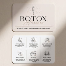 Carte d'instructions de suivi Botox minimaliste