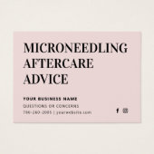 Carte d'instructions de suivi de microneedling de  (Devant)