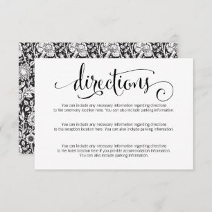 Carte d'instructions Mariage de script moderne We 