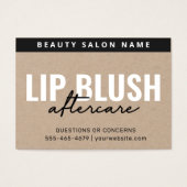 Carte d'instructions pour le nettoyage de la lèvre (Devant)