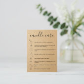 Carte d'instructions pour le soin des bougies Ajou (Debout devant)