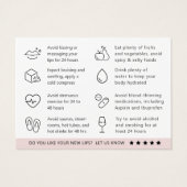 Carte d'instructions pour les soins postérieurs de (Dos)