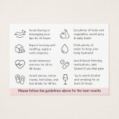 Carte d'instructions pour les soins postérieurs de (Dos)