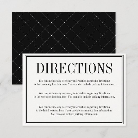 Carte d'instructions simple et élégante (Devant / Derrière)