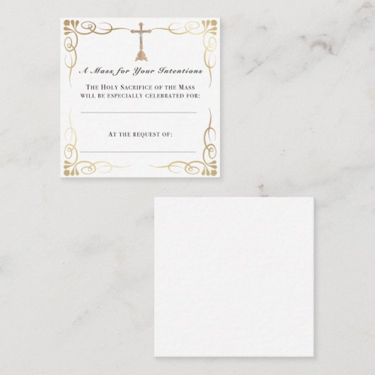 Carte d'intention de masse - Don catholique de pri (Devant / Derrière)