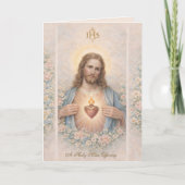 Carte d'intention de messe catholique du Sacré-Cœu (Devant)