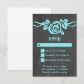 Carte d'intervention Aqua Rose Chalkboard (Devant / Derrière)