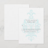 Carte d'intervention Aqua Subtle Damask (Devant / Derrière)