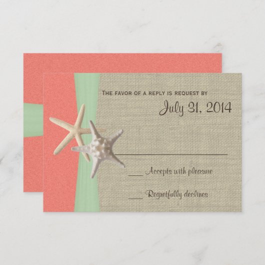 Carte d'intervention de Beach Amore Shell Coral et (Devant / Derrière)