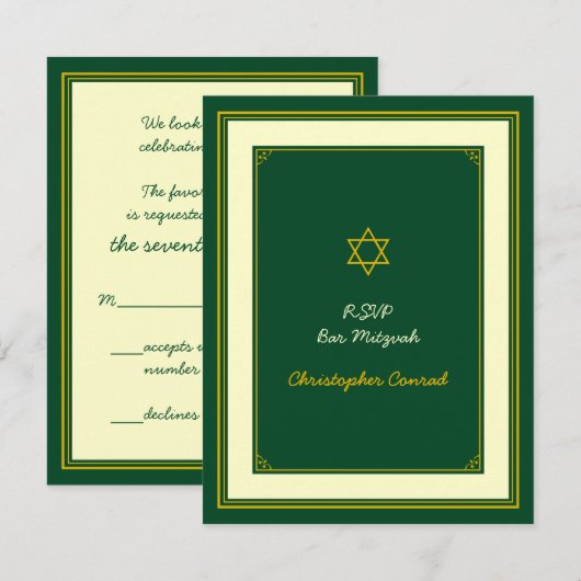 Carte d'intervention de Forest Green et Gold Bar M (Devant / Derrière)