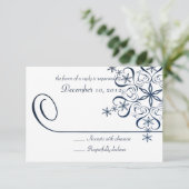 Carte d'intervention Élégance bleue Snowflake (Debout devant)