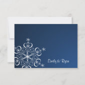 Carte d'intervention Élégance bleue Snowflake (Dos)