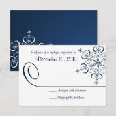Carte d'intervention Élégance bleue Snowflake (Devant / Derrière)