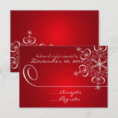 Carte d'intervention Élégance rouge Snowflake (Devant / Derrière)