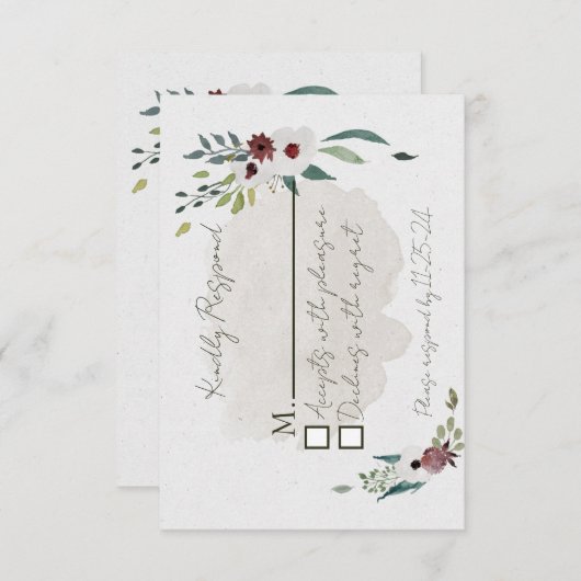 Carte d'intervention en bleu et en vin Dusty (Devant / Derrière)