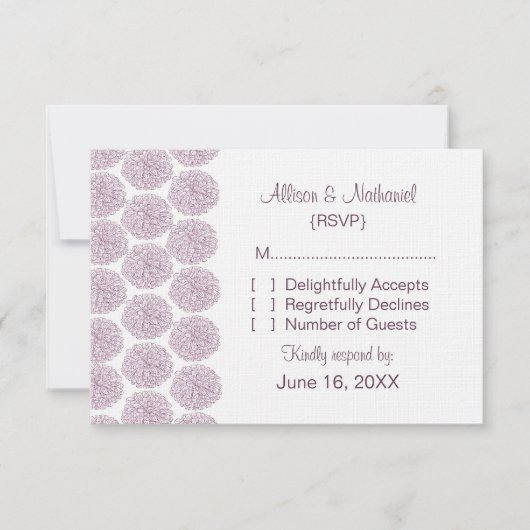 Carte d'intervention frontalière Zinnia, violet (Devant)