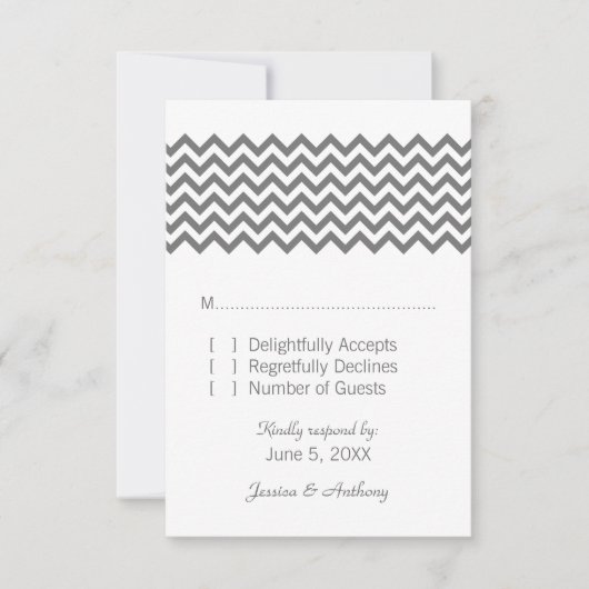 Carte d'intervention Grey Simple Chevron (Devant)