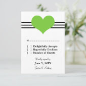 Carte d'intervention Mariage de coeur, verte (Debout devant)
